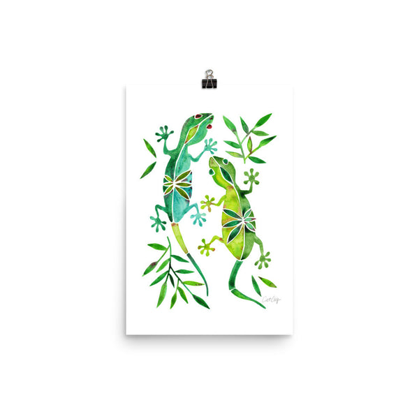 Geckos – Green Palette • Art Print