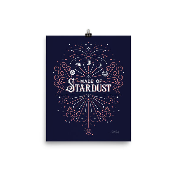 Made of Stardust – Blush & Navy Palette • Art Print