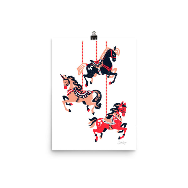 Carousel Horses - Red Black