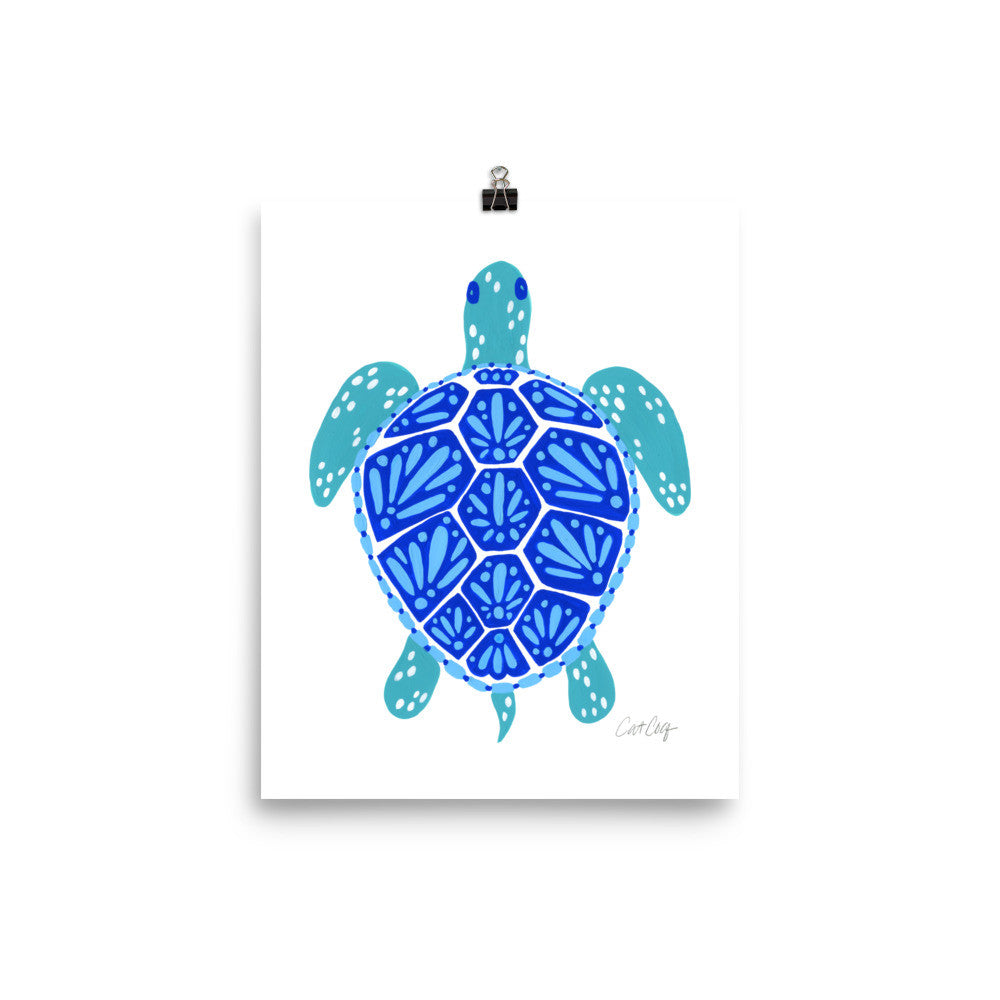 Sea Turtle – Blue Palette  •  Art Print