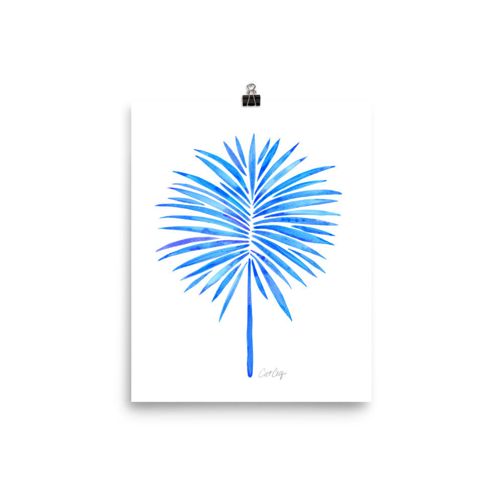 Fan Palm – Blue Palette • Art Print