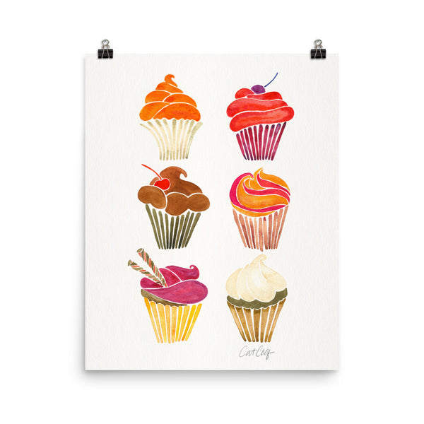 Cupcakes – Rainbow Palette • Art Print