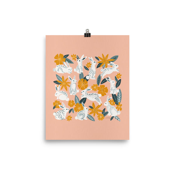 Bunnies and Blooms - Teal Blush
