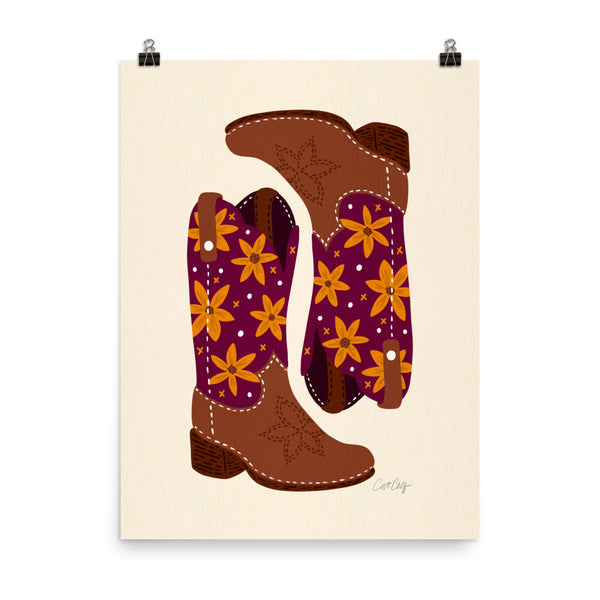 Cowgirl Boots – Fuchsia & Orange