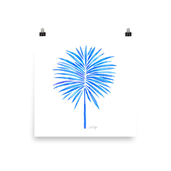 Fan Palm – Blue Palette • Art Print