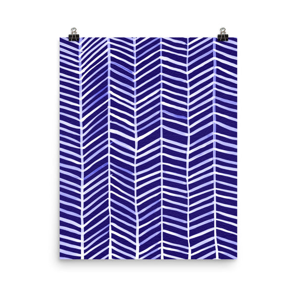 Herringbone – Navy Palette • Art Print