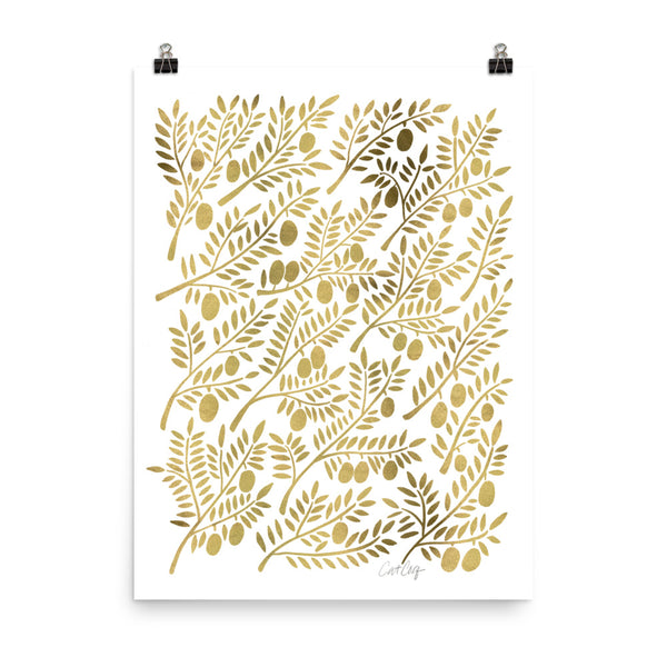 Olive Branches – Gold Palette • Art Print
