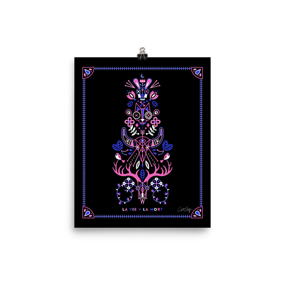 La Vie & La Mort – Pink & Black Palette • Art Print