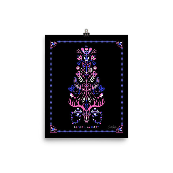 La Vie & La Mort – Pink & Black Palette • Art Print