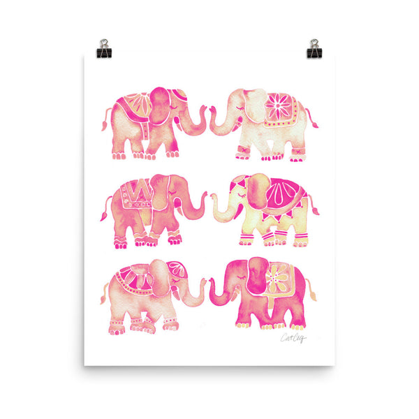Elephant Collection – Pink Ombré Palette • Art Print