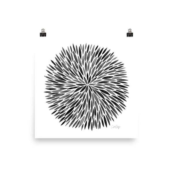 Watercolor Burst – Black Palette • Art Print