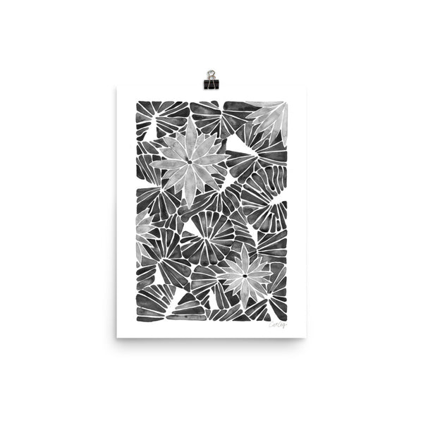 Water Lilies – Black Palette  •  Art Print