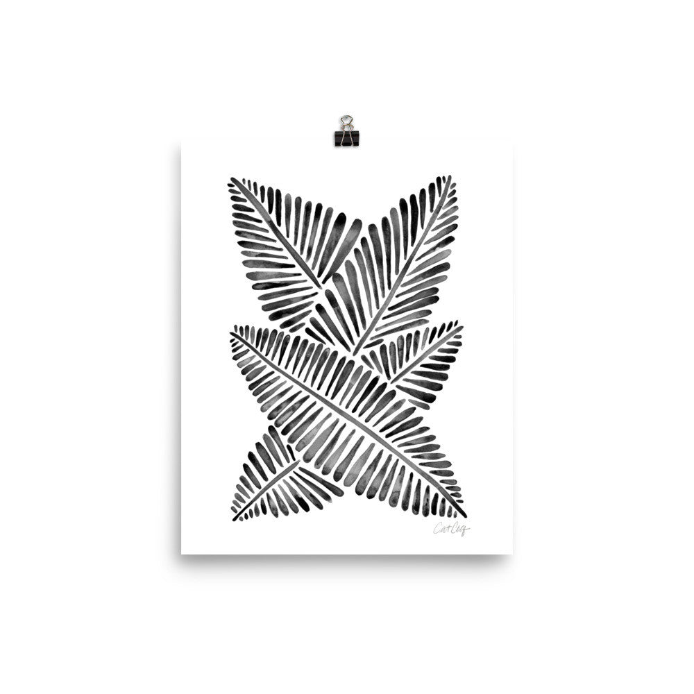 Banana Leaves – Black Palette • Art Print