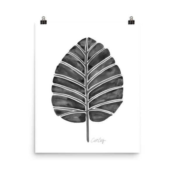 Elephant Ear Alocasia – Black Palette • Art Print