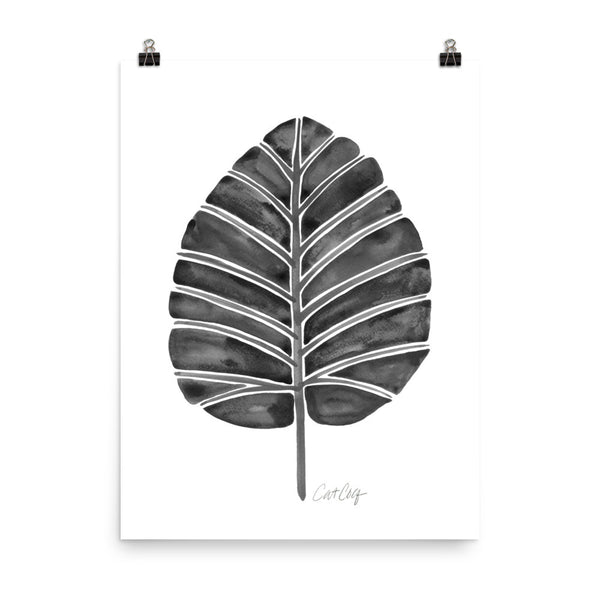 Elephant Ear Alocasia – Black Palette • Art Print