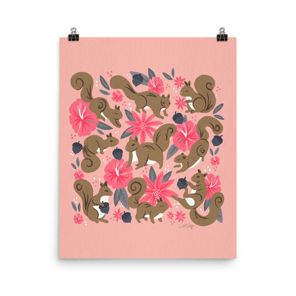 Squirrels & Blooms – Magenta & Denim