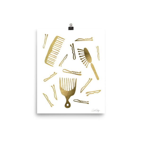 Good Hair Day – Gold Palette • Art Print