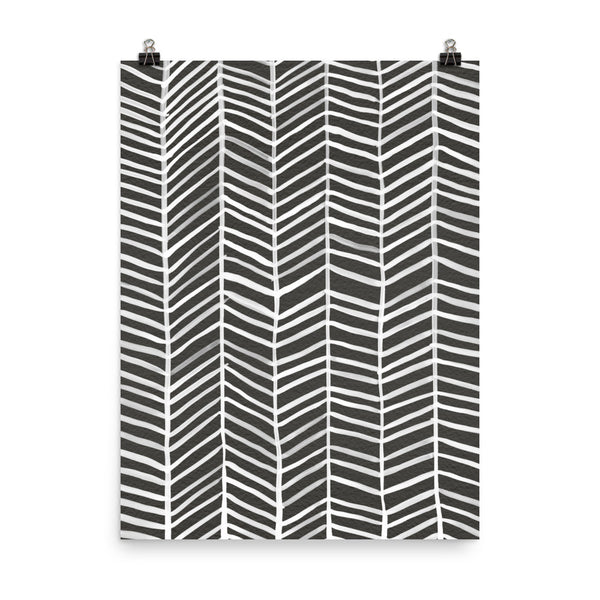 Herringbone – Black Palette • Art Print