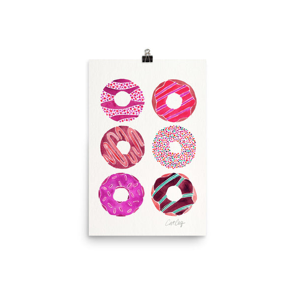 Half Dozen Donuts – Magenta Palette • Art Print