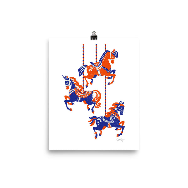 Carousel Horses - Coral Navy