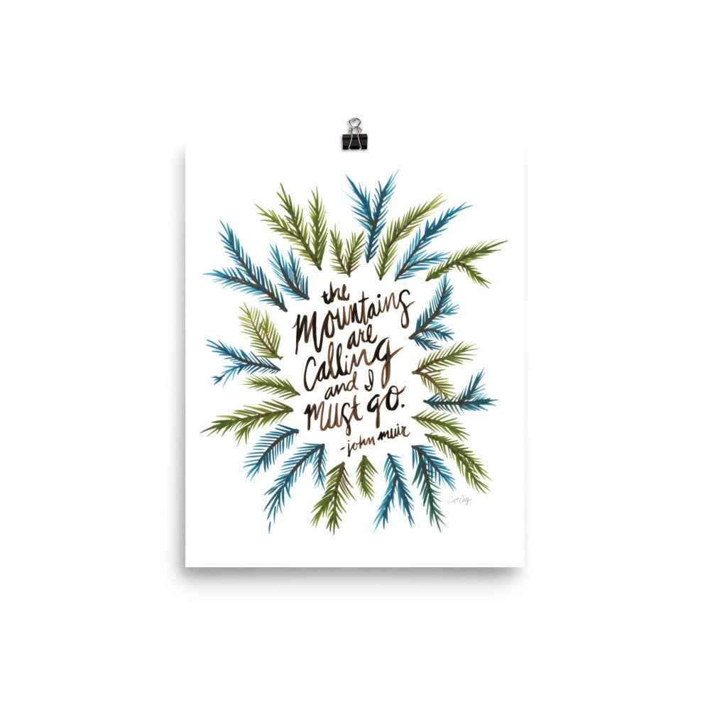 Mountains are Calling – Green Palette • Art Print