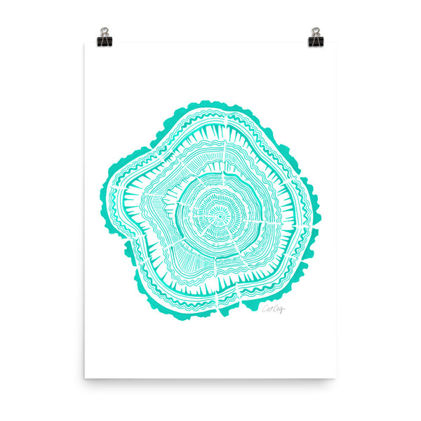 Tree Rings – Turquoise Palette • Art Print