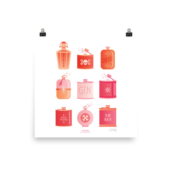 Flask Collection – Peachy Pink Palette • Art Print