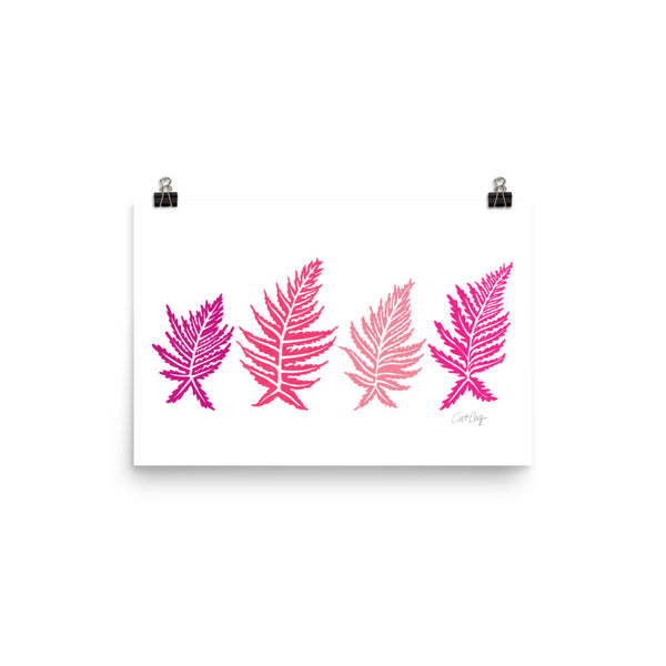 Inked Ferns – Pink Ombré Ink • Art Print