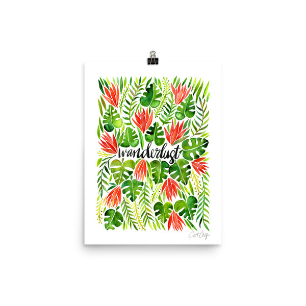 Wanderlust – Green & Melon Palette • Art Print