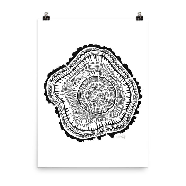 Tree Rings – Black Palette • Art Print