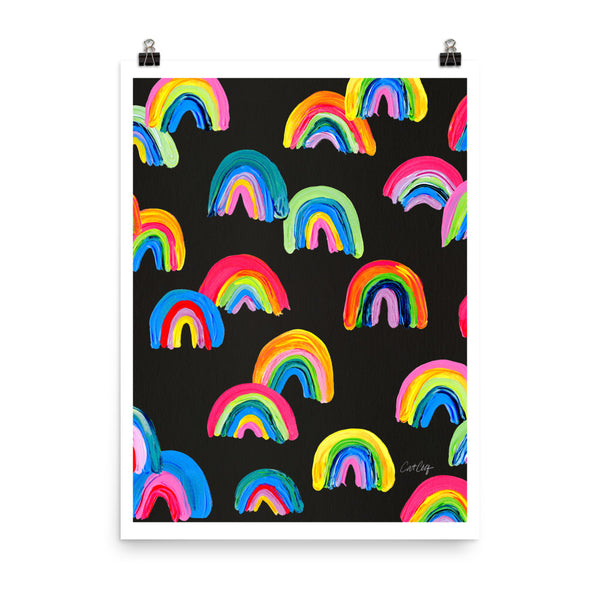 Abstract Rainbow Arcs - Charcoal