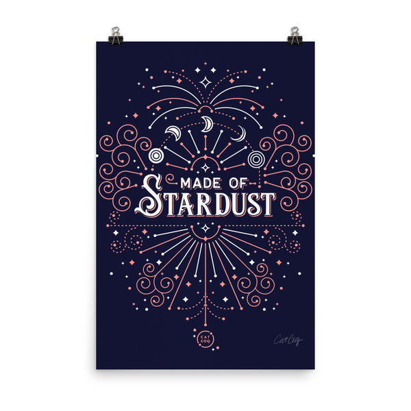 Made of Stardust – Blush & Navy Palette • Art Print
