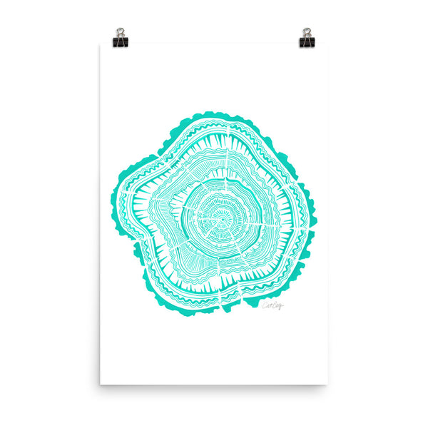 Tree Rings – Turquoise Palette • Art Print