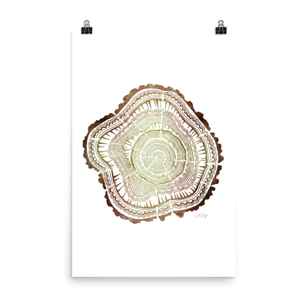 Tree Rings – Brown Ombré Palette • Art Print