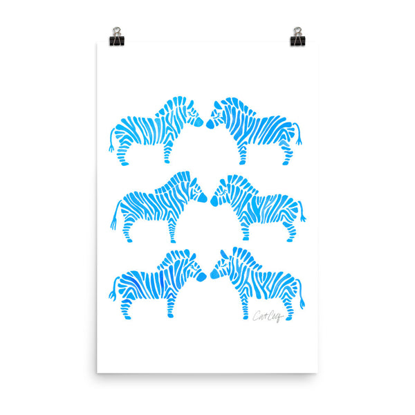 Zebra Collection – Blue Palette • Art Print