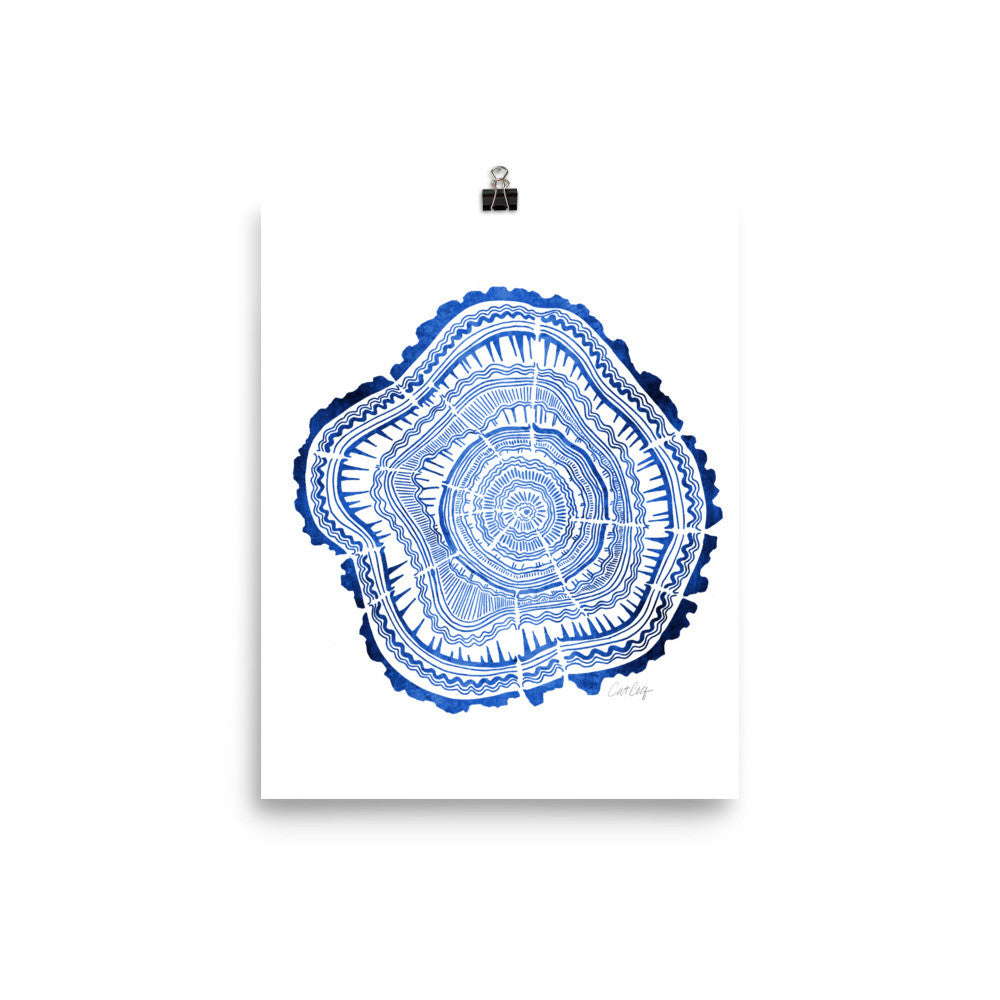Tree Rings – Navy Palette • Art Print