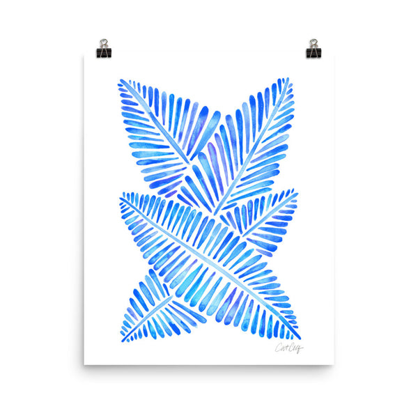 Banana Leaves – Blue Palette • Art Print