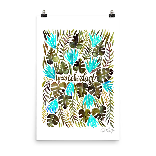 Wanderlust – Turquoise & Olive Palette • Art Print