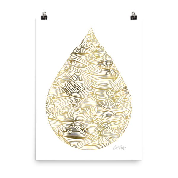 Droplet – Gold Palette • Art Print