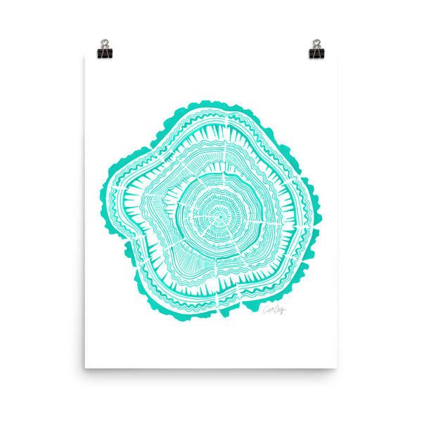 Tree Rings – Turquoise Palette • Art Print