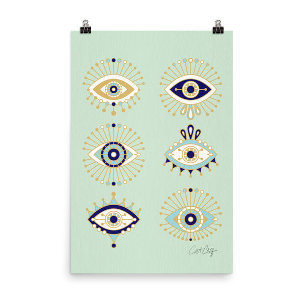 Evil Eyes – Mint Palette • Art Print