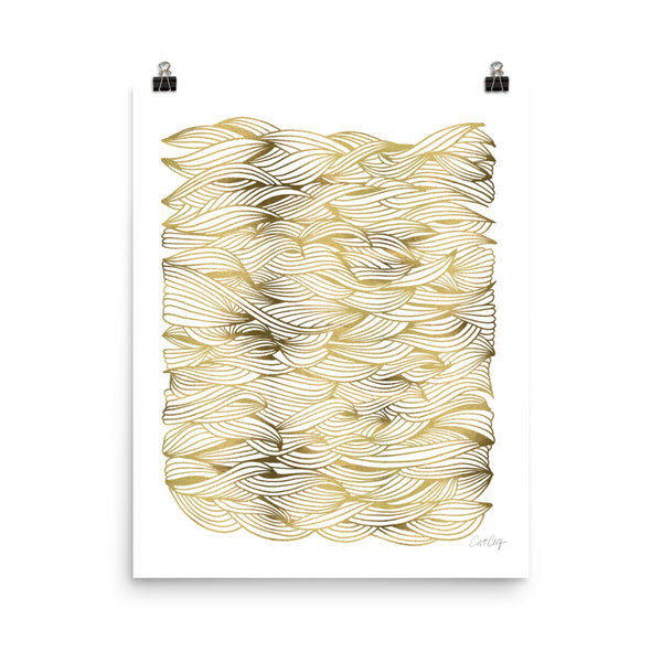 Waves – Gold Palette • Art Print