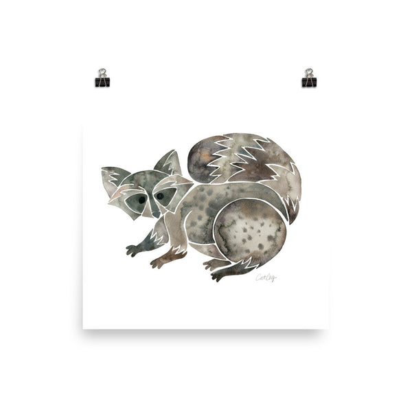 Raccoon – Warm Grey • Art Print