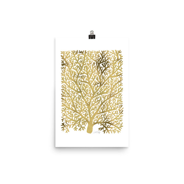 Fan Coral – Gold Palette • Art Print
