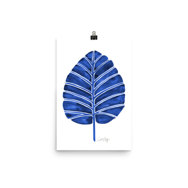 Elephant Ear Alocasia – Navy Palette • Art Print