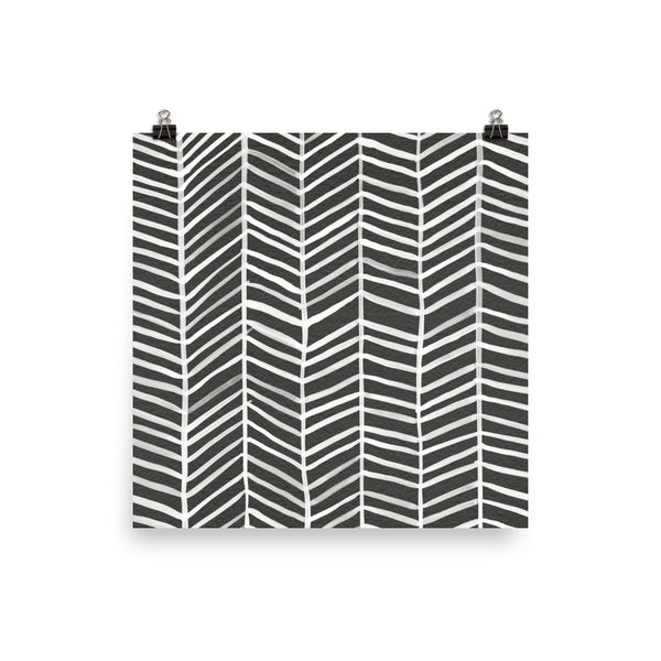 Herringbone – Black Palette • Art Print