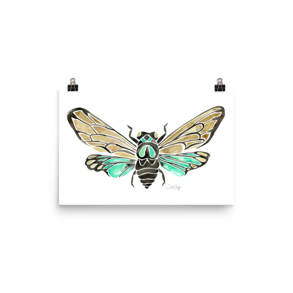 Summer Cicada – Mint Palette • Art Print