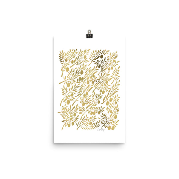 Olive Branches – Gold Palette • Art Print
