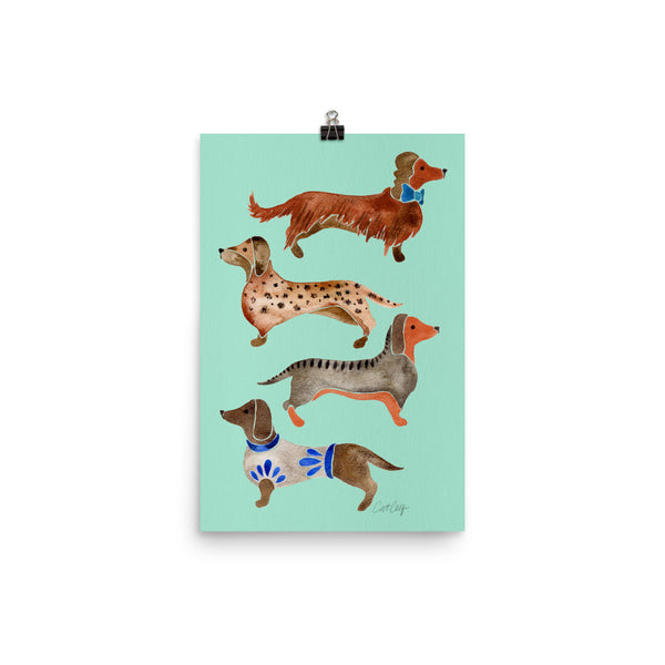 Dachshunds – Mint Palette • Art Print
