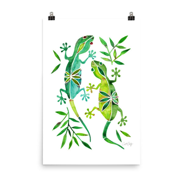 Geckos – Green Palette • Art Print